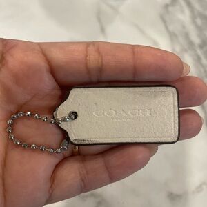 Coach Ivory Leather Keychain